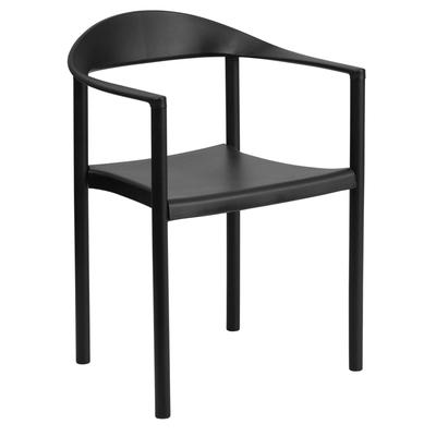 Flash Furniture HERCULES Series 1000 lb. Capacity Black Plastic Cafe Stack Chair, RUT-418-BK-GG
