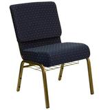 Flash Furniture Hercules Series Extra Wide Navy Blue Dot Patterned Church Chair screenshot. Chairs directory of Office Furniture.