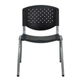 Flash Furniture Hercules Series Polypropylene Stack Chair - Titanium Frame - Black Finish FLSH361 screenshot. Chairs directory of Office Furniture.