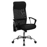 Flash Furniture High Back Black Split Leather Chair With Mesh Back screenshot. Chairs directory of Office Furniture.