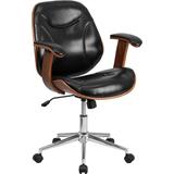 Flash Furniture Mid-Back Black Leather Executive Wood Swivel Office Chair, SD-SDM-2235-5-BK-GG, SD S screenshot. Chairs directory of Office Furniture.