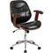 Flash Furniture Mid-Back Black Leather Executive Wood Swivel Office Chair, SD-SDM-2235-5-BK-GG, SD S