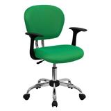 Flash Furniture Mid-Back Bright Green Mesh Swivel Task Chair with Chrome Base and Arms, H-2376-F-BRG screenshot. Chairs directory of Office Furniture.