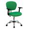 Flash Furniture Mid-Back Bright Green Mesh Swivel Task Chair with Chrome Base and Arms, H-2376-F-BRG