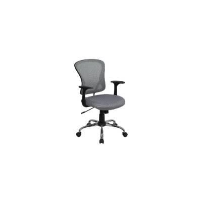 Flash Furniture Mid-Back Gray Mesh Office Chair with Chrome Finished Base