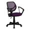 Flash Furniture Mid-Back Purple Mesh Task Chair And Computer Chair With Arms
