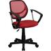 Flash Furniture Mid-Back Red Mesh Task Chair And Computer Chair With Arms
