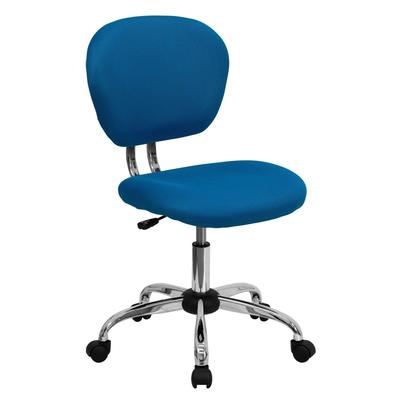 Flash Furniture Mid-Back Turquoise Mesh Swivel Task Chair with Chrome Base, H-2376-F-TUR-GG