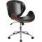 Flash Furniture Mid-Back Walnut Wood Swivel Conference Chair in Black Leather, SD-SDM-2240-5-BK-GG,