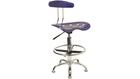 Flash Furniture Vibrant Deep Blue And Chrome Drafting Stool With Tractor Seat