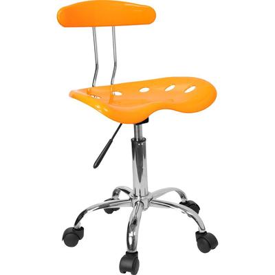 Flash Furniture Vibrant Orange-Yellow And Chrome Computer Task Chair With Tractor Seat