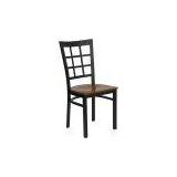 Flash Furniture XUDG6Q3BWINCHYWGG Hercules Black Window Back Metal Restaurant Chair with Cherry Wood screenshot. Chairs directory of Office Furniture.