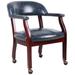 Boss Office Products Boss Captain's Chair in Blue Vinyl with Casters- B9545-BE