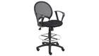 Boss Office Products Mesh Office Drafting Stool with Loop Arms in Black