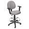 Boss Office Products Office Drafting Stool with Footring and Adjustable Arms in Grey
