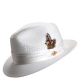 Stacy Adams Men's Pinch Front Open Weave Fedora White Size M