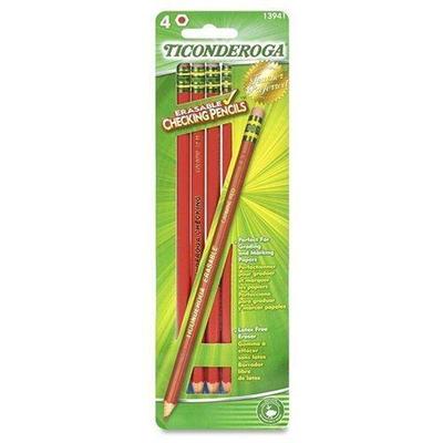 Dixon Ticonderoga Art Pencils, Pens and Crayons Erasable Colored Pencils, 4/CD, Red