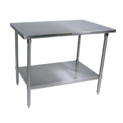 John Boos Work Table, 48"w X 24"d, 14/300 Stainless Steel Flat Top