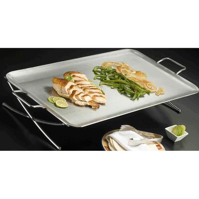 American Metalcraft GSST2514 Rectangular Stainless Steel X-Leg Griddle Stand 25 inch x 14 inch x 4 i