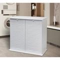 eHemco Linen Tilt-out Dual Cabinet Laundry Hamper Wood in Brown/White | 29 H x 30 W x 15 D in | Wayfair CS4869