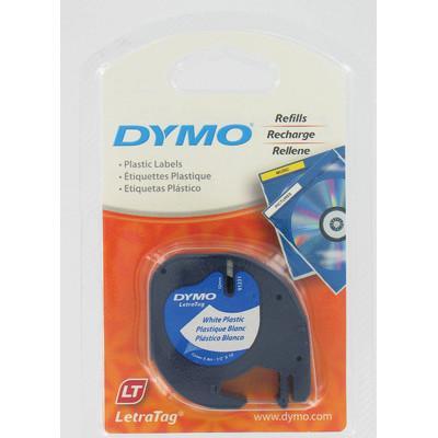 Dymo LetraTag 91331 Polyester Tape - 0.5amp;quot; Width x 3900mm Length - 1 Roll - Black, White