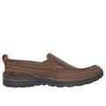 Skechers Men's Relaxed Fit: Superior - Gains Loafer Shoes | Size 11.0 | Brown | Leather/Textile