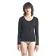 Icebreaker Merino Wool Underwear, Women's Long Sleeve Sweetheart T-Shirt, Siren Long Sleeve Gym Top, Ladies Sweater - Black, XS