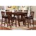 A&J Homes Studio Youzi 7 Piece Counter Height Dining Set Wood/Upholstered in Brown/Red | 30 H in | Wayfair 22WF73A13J33DW