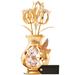 Matashi Crystal 24K Gold Plated Crystal Studded Flower Figurine Metal in Pink | 4 H x 1.75 W x 1.75 D in | Wayfair MCT3168P