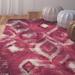Pink/White 61 x 0.45 in Area Rug - Bungalow Rose Lizotte Ikat Fuchsia/Cream Area Rug, Polypropylene | 61 W x 0.45 D in | Wayfair BNGL5792 32224441