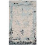 Blue Rectangle 5' x 8' Area Rug - Wrought Studio™ Sarvis Vintage Performance Abstract Rug 60.0 x 0.5 in Polyester/Cotton | Wayfair