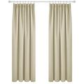 Deconovo Super Soft Thermal Insulated Pencil Pleat Curtains Blackout Curtains for Kitchen 90 x 90 Beige Two Panels