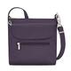 Travelon Women's Anti-Theft Classic Mini Shoulder Bag Sling Tote, Deep Purple, 8.5 x 8.5 x 2