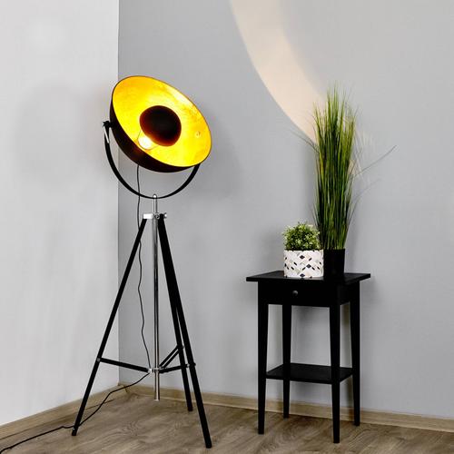 Lindby Stehlampe Mineva in Schwarz und Gold