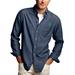Men's Blue North Texas Mean Green Hudson Denim Long Sleeve Button-Down Shirt