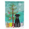 Carolines Treasures BB4157CHF Merry Christmas Tree Standard Schnauzer Black Flag Canvas House Size Large multicolor