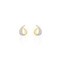 Boucles D'oreilles Puces Boucle D'or Or Jaune Oxyde De Zirconium