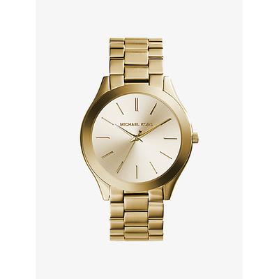 Michael Kors Slim Runway Gold-Tone Stainless Steel Watch Gold One Size