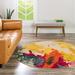 Orange/Pink 72 x 0.5 in Indoor Area Rug - Langley Street® Eddins Abstract Pink/Orange/Yellow Area Rug Polypropylene | 72 W x 0.5 D in | Wayfair