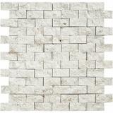 Parvatile Fossil Stone 1" x 2" Limestone Brick Joint Mosaic Wall & Floor Tile Natural Stone/Limestone in Gray/White | 2 H x 1 W x 0.53 D in | Wayfair