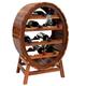 CASARIA® Wine Rack | Holds 12 Bottles | Solid Acacia Wood | Barrel Design | Rustic | Cellar, Kitchen, Living Room, Wine Bar | Barrel Bottle Rack Wine Stand Shelf | 90x50x30cm