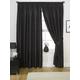 viceroy bedding Pair of BLACK 90" Width x 108" Drop, Luxury FAUX SILK Pencil Pleat Curtains INCLUDING PAIR OF MATCHING TIE BACKS