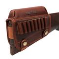 Tourbon Hunting Leather Gun Buttstock Cheek Rest Pad Rifle Ammo Holder - Brown Leather (For Right Hande People)