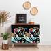 Langley Street® Cayenablanca Spring Wildflowers 2 Door Credenza Cabinet Wood/Metal in Blue/Brown/Gray | 38 H x 38 W x 20 D in | Wayfair