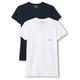 Emporio Armani Men's 111512cc717 Short Sleeve T-Shirt,Pack of 2,Multicoloured (White/Marine),Medium
