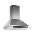 Klarstein Zelda - Cooker Extractor Hood, Exhaust Hood, Wall Hood, Exhaust/Recirculated Air, Exhaust Air: 620 m³/h, Glass, Wall Mount, Width: 60 cm, Grease Filter, Exhaust Hose, Silver