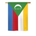 Breeze Decor Comoros 2-Sided Polyester House Flag Metal in Blue/Green/Red | 40 H x 28 W in | Wayfair BD-CY-H-108317-IP-BO-DS02-US