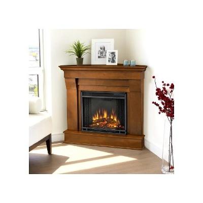 Decorative Corner Fireplace: Real Flame Chateau Electric Corner Fireplace - Espresso, Brown