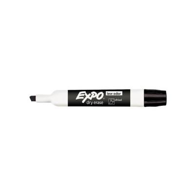 Low Odor Dry Erase Marker, Chisel Tip, Black, 36/Box