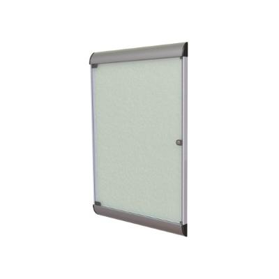 Silhouette Enclosed with PremaTak Vinyl Tackboard - Silver - 42.125H x 27.75W, silh20416-ghe, silh20